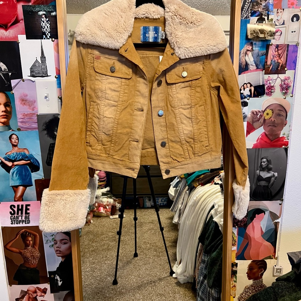 Tan Shearling-Lined Women's Jacket